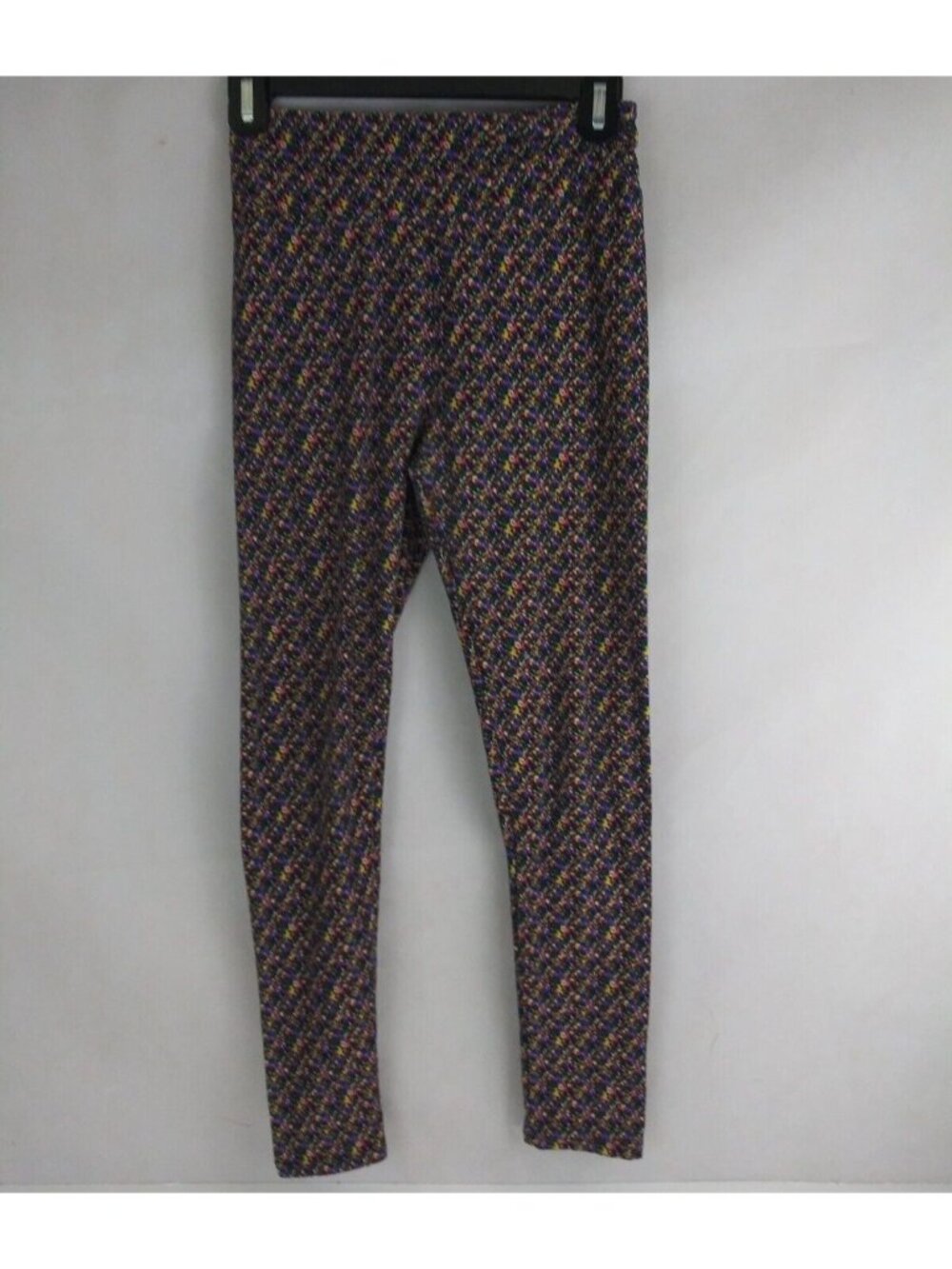 LuLaRoe One Size Leggings Black With Colorful Designs